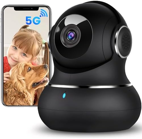 litokam 5ghz Indoor Security Camera, 5MP Cameras for Home Security with 5G/2.4G Dual-Band, Pet Cam with Phone App, AI Motion/Cry Detection, 360° Auto Tracking, Night Vision, Support NVR/Alexa by litokam