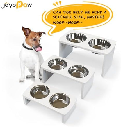 Elevated Dog Bowls, Waterproof Raised Dog Bowl for Medium & Large Dogs, HIPS Poly Lumber Stand with 2 Stainless Steel Bowls, Indoor & Outdoor Use (13'' Tall–68 oz Bowl, White) - Image 6