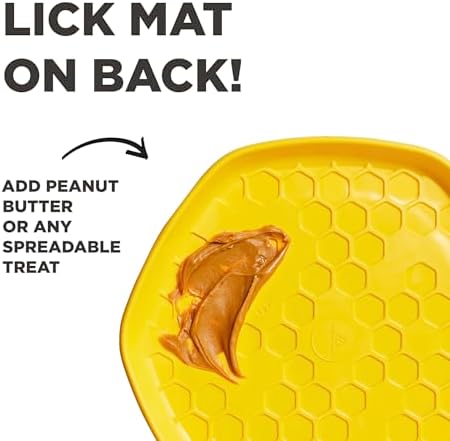 PROJECT HIVE ·PET COMPANY· Dog disc - Great for Fetch - Includes a Lick mat on Back - Floats in Water, Smooth Glide - Made in The USA (Unscented Yellow) - Image 4