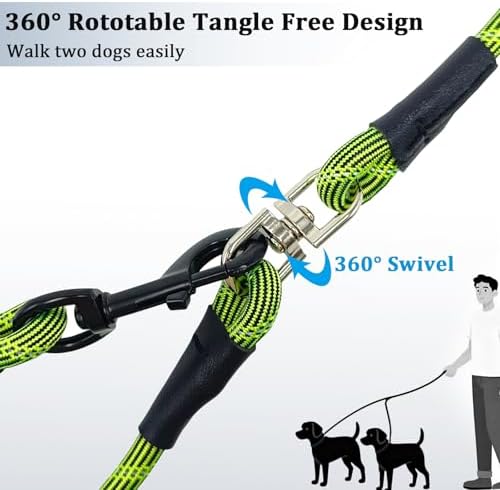 WYuZe 5 FT Double Dog Leash Detachable Rope Dual Leash for Medium Large Dog - Image 2