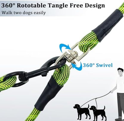 WYuZe 5 FT Double Dog Leash Detachable Rope Dual Leash for Medium Large Dog - Image 2