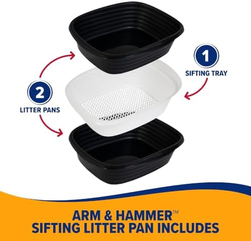 Arm & Hammer Large Sifting Litter Box Scoop Free Cat Litter Tray with Microban, Made in USA | Microban Antimicrobial Protection Fights Odor-Causing Bacteria, Includes a Sifting Scoop and Litter Tray, Made in USA - Image 4