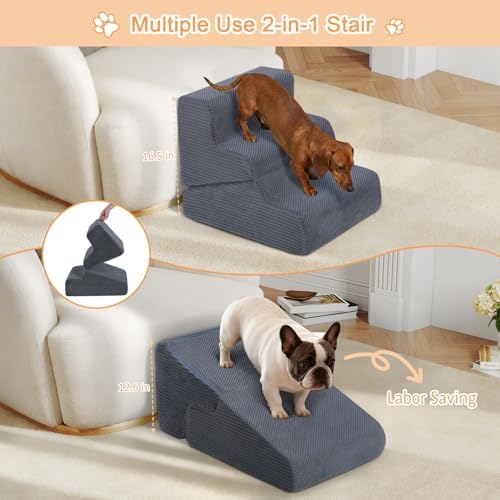 Dog Ramp for Bed, 16.5" H Dog Stairs for High Bed - Image 2