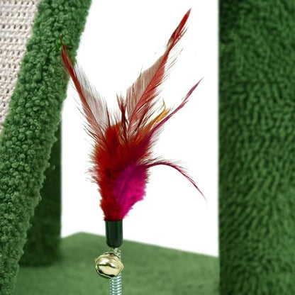 TWDEPART Cactus Cat Tree Tower with Cat Scratching Post for Indoor Cats,Activity Centre Climbing Tree Cat Furniture with Playful Toy Balls,Green - Image 3