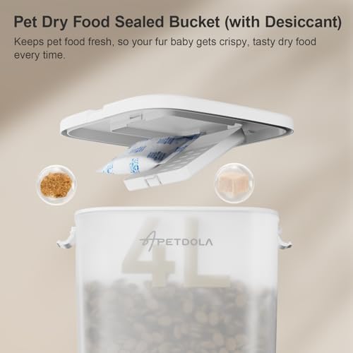Automatic Cat Feeder, 5L/21Cups Timed Cat Dry Food Dispenser with Dual Power Supply, Programmable Portion Control, Auto Pet Feeder for Cats and Dogs - Image 6
