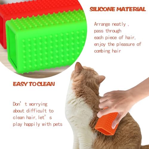 2pcs Pet Dog Cat Hair Remover, Pet Hair Removal Tool, Hollow Cleaner Brush for car，Interior, Furniture, Sofa (red and green) - Image 6