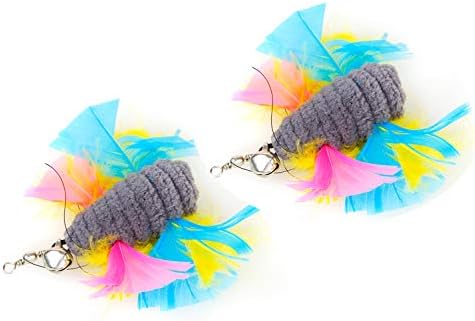 2 Pcs Butterfly, Retractable Wand, Multi Feather Teaser and Exerciser for Your Cat and Kitten - Cat Toys Interactive Cat Wand CT15-5 Butterfly - Image 2