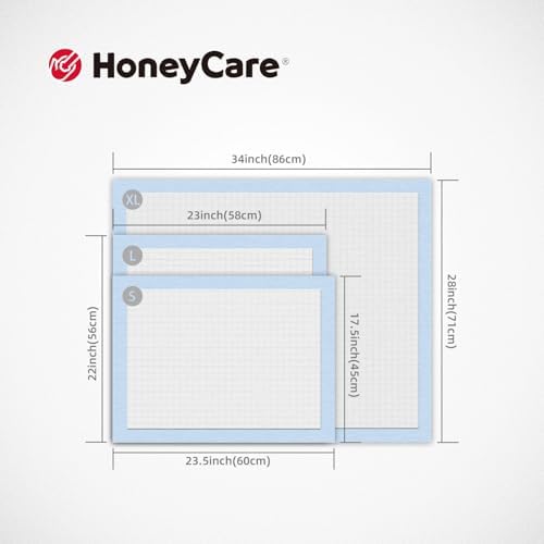 Honey Care All-Absorb 28"x44" Gigantic Dog and Puppy Training Pads, XXXL Dog Incontinence Training Pads, Made in The USA Dog Pee Pads(25 Count),White / Blue - Image 3