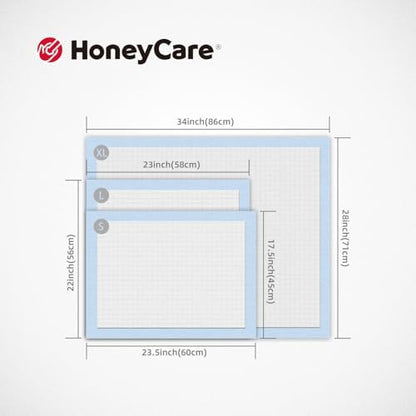 Honey Care All-Absorb 28"x44" Gigantic Dog and Puppy Training Pads, XXXL Dog Incontinence Training Pads, Made in The USA Dog Pee Pads(25 Count),White / Blue - Image 3