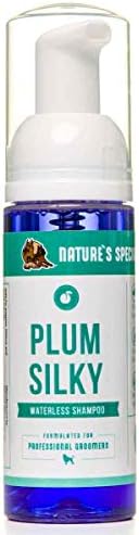 Nature's Specialties Plum Silky Waterless Dog Shampoo for Pets, Natural Choice for Professional Groomers, Leave in or Rinse Out, Made in USA, 7.5 oz by NaturesSpecialties