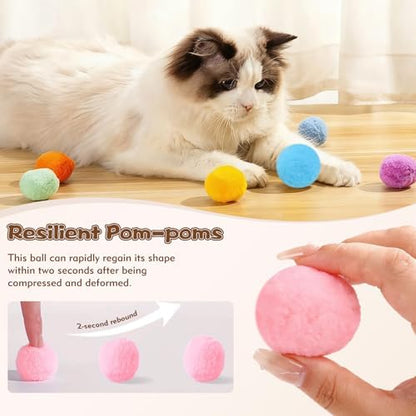 Kerros Cat Ball Toy Launcher with 30 Pom Pom Balls for Indoor Cats - Image 5