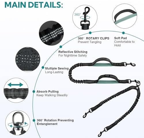 Hands Free Dog Leash,Dog Leashes for Medium Dogs,No Tangle - Image 6