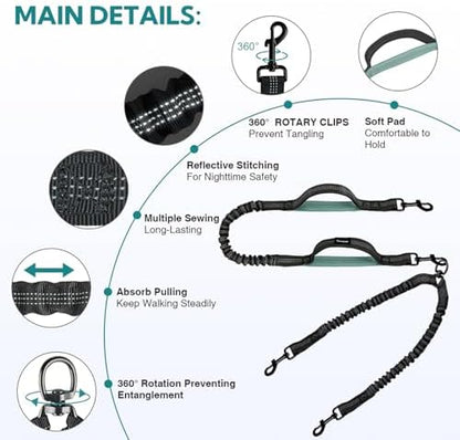 Hands Free Dog Leash,Dog Leashes for Medium Dogs,No Tangle - Image 6