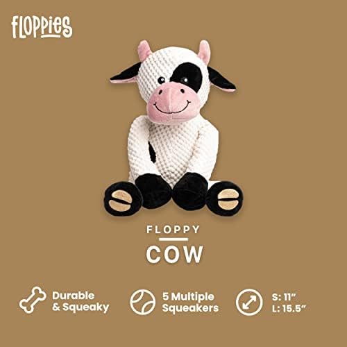 fabdog Floppies Plush Dog Toy - Cute & Durable Squeaky Dog Toys - Best Squeak Toy for Puppies and All Breeds | Ideal Pet Gift| Large Cow - Image 2