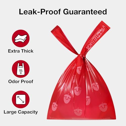 VETRESKA Dog Poop Bags with Handle 120 Count, Strawberry Scented Waste Bag - Image 3