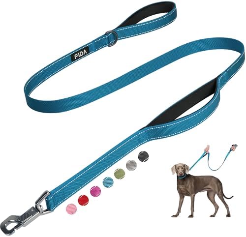 Fida Heavy Duty Dog Leash for Medium Large Dogs, 4 FT, Dual Padded Handles by Fida