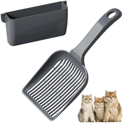 Booche Large Cat Litter Scoop, fits All Boxes, Fast sifting for Kitten Poop, Reduces Hand Fatigue, Saves Litter, speeds scooping. Includes Holder. by Unknown