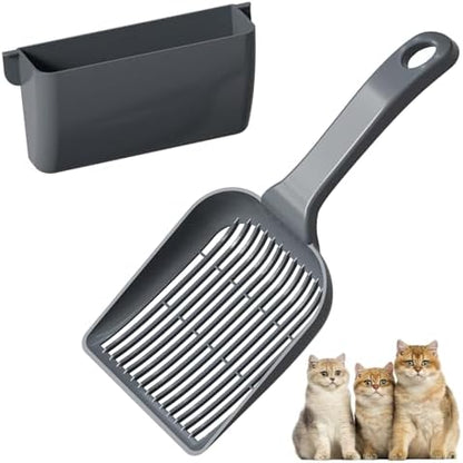 Booche Large Cat Litter Scoop, fits All Boxes, Fast sifting for Kitten Poop, Reduces Hand Fatigue, Saves Litter, speeds scooping. Includes Holder. by Unknown