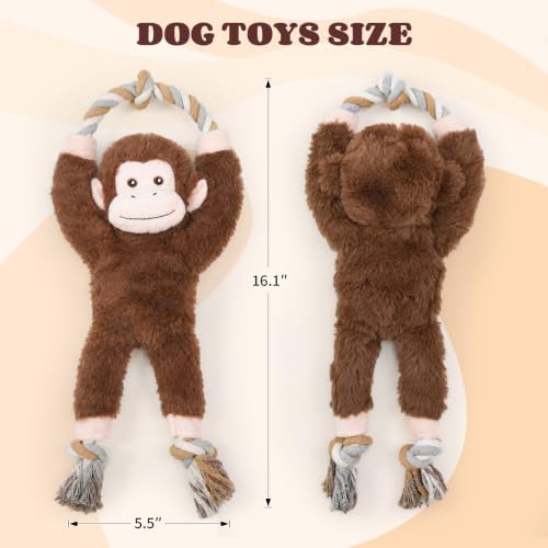 Interactive Tug of War Plush with Squeaker Durable Dog Rope Chew Toys - Image 3