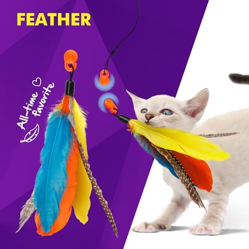 Cat Amazing Snatch Pack - 5 Magnetic Attachments for The Snatch Magnetic Wand Toy - Catnip Mouse, Rattle Snake, Crinkle Fish, Scrunchy Ball and Feather - Cat Teaser Toys - Really Catch! - Image 3