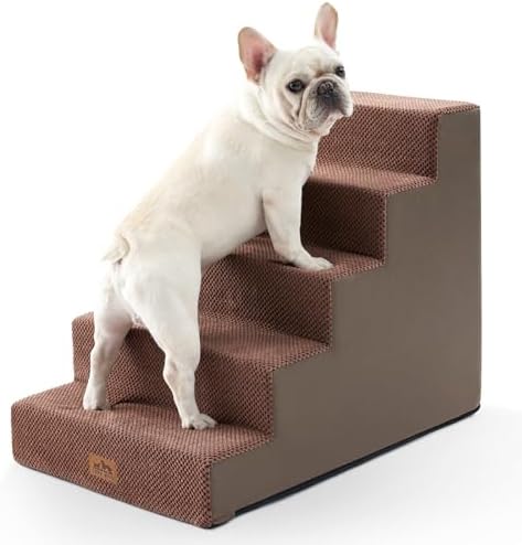 COZY KISS Dog Stairs for Small Dogs, 5 Step Pet Stairs for Beds & Couches by COZYKISS