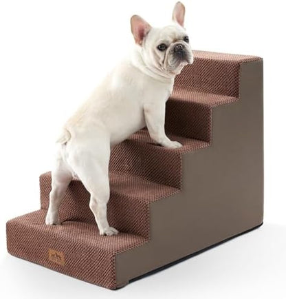 COZY KISS Dog Stairs for Small Dogs, 5 Step Pet Stairs for Beds & Couches by COZYKISS