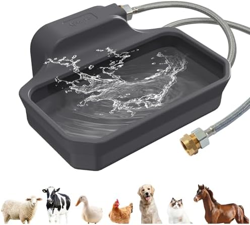 FICUSWIN 135OZ Automatic Water Dispenser for Large Dogs Patented Outdoor Dog Water Bowl Dispenser Automatic Dog Feeder Fit 3/4'' GHT Faucet Dog Waterer Include Water Hose Extra-Large Drinking Area by FICUSWIN