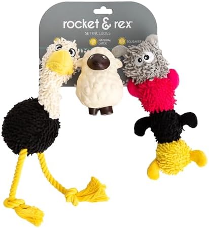 rocket & rex Puppy Chew Toys for Teething, Rope & Plush Set (3pk) by rocket+%26+rex