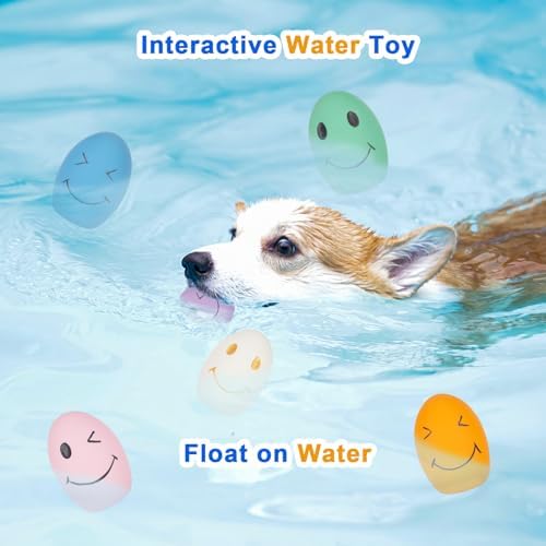 Dog Squeaky Toy, Latex Bouncy Egg Balls Squeaker for Small Dogs, Puppy Durable Rubber Squeak Balls for Teddy Interactive Fetch Play (6 PCS)… - Image 6