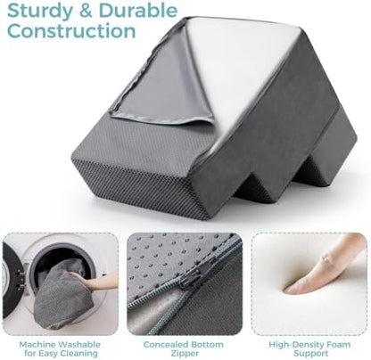 Dog Stairs, Steps and Ramp for High Bed & Sofa, 13-24" H Detachable Pet Stairs for Small Medium Dogs, Sturdy 40D Foam, Non-Slip, Washable Cover with Lint Roller, Grey - Image 5