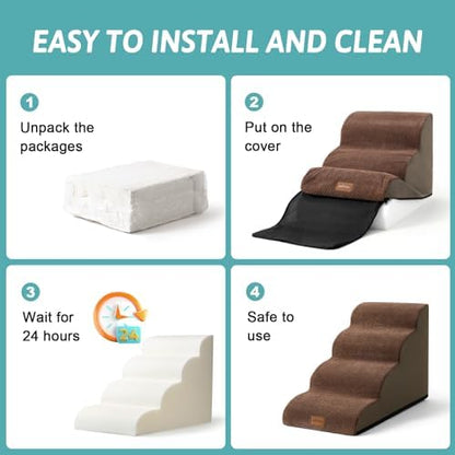 COZY KISS Dog Stair for Small Dog 11.8" H, 2 Step Pet Ramp for Chair - Image 5