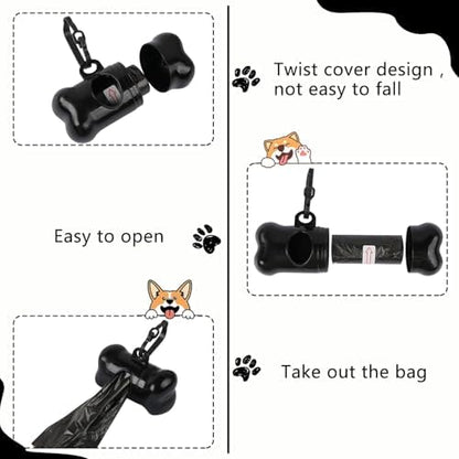 12 Pack Poop Bag Dispenser, TOSAMZOO Bone Shaped Dog Poop Bags Pet Waste Disposal Bag Dispenser for Dogs, Cats and Small Animals Walking,6 Colors - Image 3
