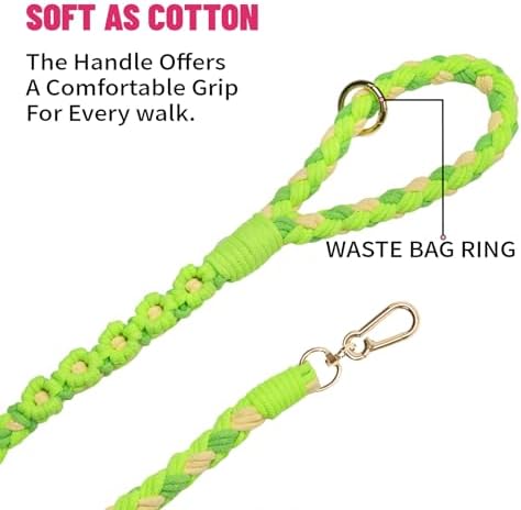 Dual Dog Leash,Double Dog 360 Swivel No Tangle Walking Leash,Comfortable Shock Absorbing Reflective Bungee for Two Dogs (Green) - Image 3