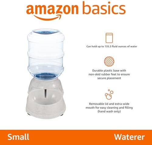 Amazon Basics Gravity Pet Water Dispenser for Cat and Dog, Easy to Clean, 135.3fl.oz Capacity, Small - Image 2