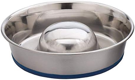 OurPets DuraPet Slow Feed Premium Stainless Steel Bowl (Heavyweight Durable Stainless Steel Bowls, Dog Food Bowl, and Dog Water Bowl) Great Alternative to Snuffle Mat for Dogs-Medium by OurPets