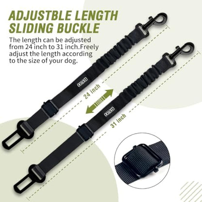 COOYOO Dog Seat Belt,3 Piece Set Retractable Dog Car Adjustable Seatbelts for Vehicle Nylon Pet Safety Heavy Duty & Elastic & Durable Car Harness for Dogs - Image 5