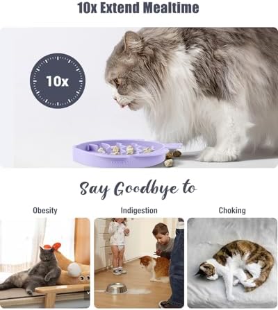 Coomazy Slow Feeder Cat Bowl Silicone Pet Puzzle Feeder for Slow Eating - Image 3