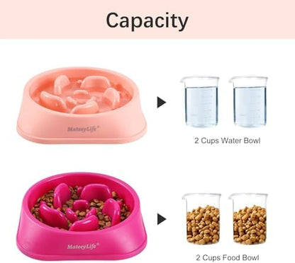 MateeyLife 2-Pack Slow Feeder Dog Bowls, 2 Cups, Dog Puzzle Feeder Bowl - Image 5