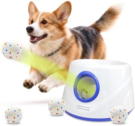 Automatic Ball Launcher, Hands‑free Dog Ball Thrower, Adjustable Distance Dog Fetch Machine (19-45FT), Suitable for Small and Medium-Sized Dogs. Indoor/Outdoor Dual-use launchers for Dog Parents. by Unknown