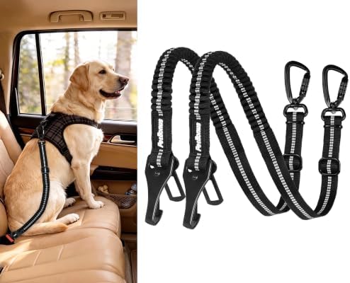 PetBonus 2 Pack Dog Seat Belt for Car, Durable Dog Car Harness for Vehicle by Petbonus