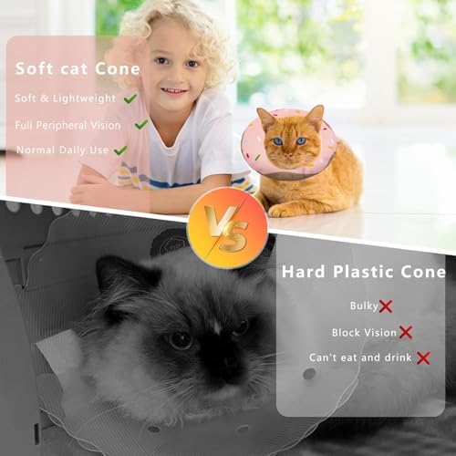 Seyezo Cat Cone Collar Soft, Adjustable Cat Recovery Collar, Pink - Image 6