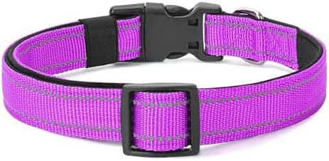 Reflective Dog Collar, Adjustable Nylon for Large Dogs,Magenta - Image 6