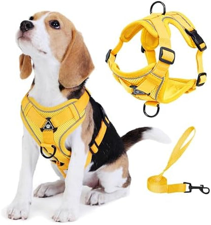 Dog Harness Medium Sized Dog Pet Vest with Leash Set Yellow L by Unknown
