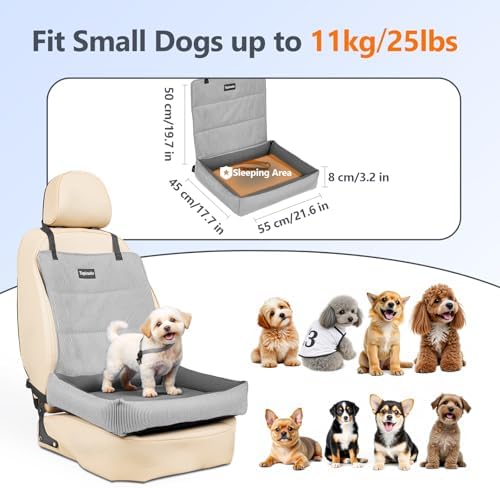Dog Car Seat for Small Dogs, Detachable Puppy Dog Bed, Under 25 lbs, Black - Image 3