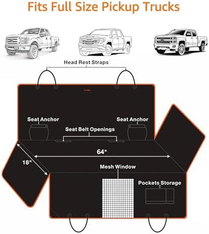 XXL Dog Seat Cover for Trucks with Mesh Window Waterproof Dog Truck Hammock Durable Back Seat Protector for Full Size Pickup Trucks Machine Washable X-Large Truck Pet Seat Cover for Ram 1500 - Image 6