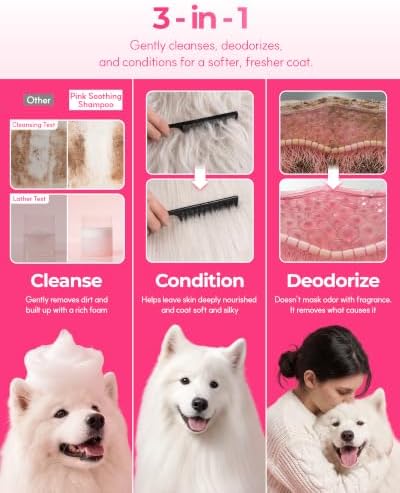 PETHROOM Pink Soothing 3-in-1 Dog & Cat Shampoo for Dry Skin & Itch Relief - Image 5