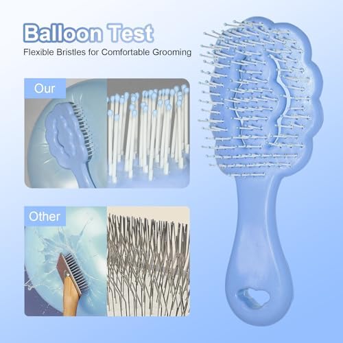 Cloud Shape Small Dog Grooming Brush (Blue) - Image 3