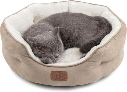 Bedsure Small Dog Bed Washable,Round Cat Beds for Indoor Cats,20in Camel by Unknown