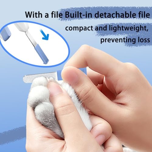 LED Dog Nail Clipper with Light, Illuminate Nails and Bloodline for Safe Trimming, with Nail File, Transparent Guard and Safety Lock, Suitable for Cats and Dogs-White - Image 5