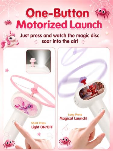 2PCS Outside Toys for Kids & Pets Electric Disc Launcher 6 Flying Spinners - Image 2